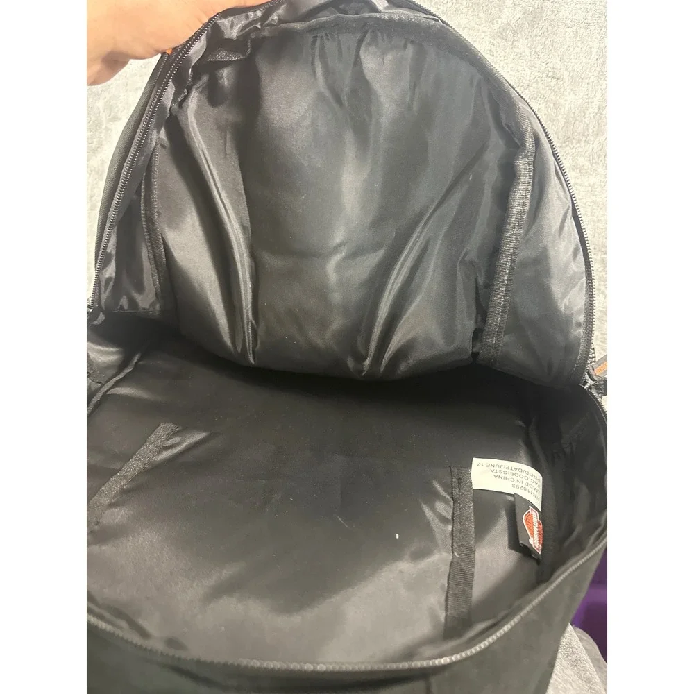 Harley-Davidson Black Grey Orange Bar & Shield Logo Padded Backpack Bag